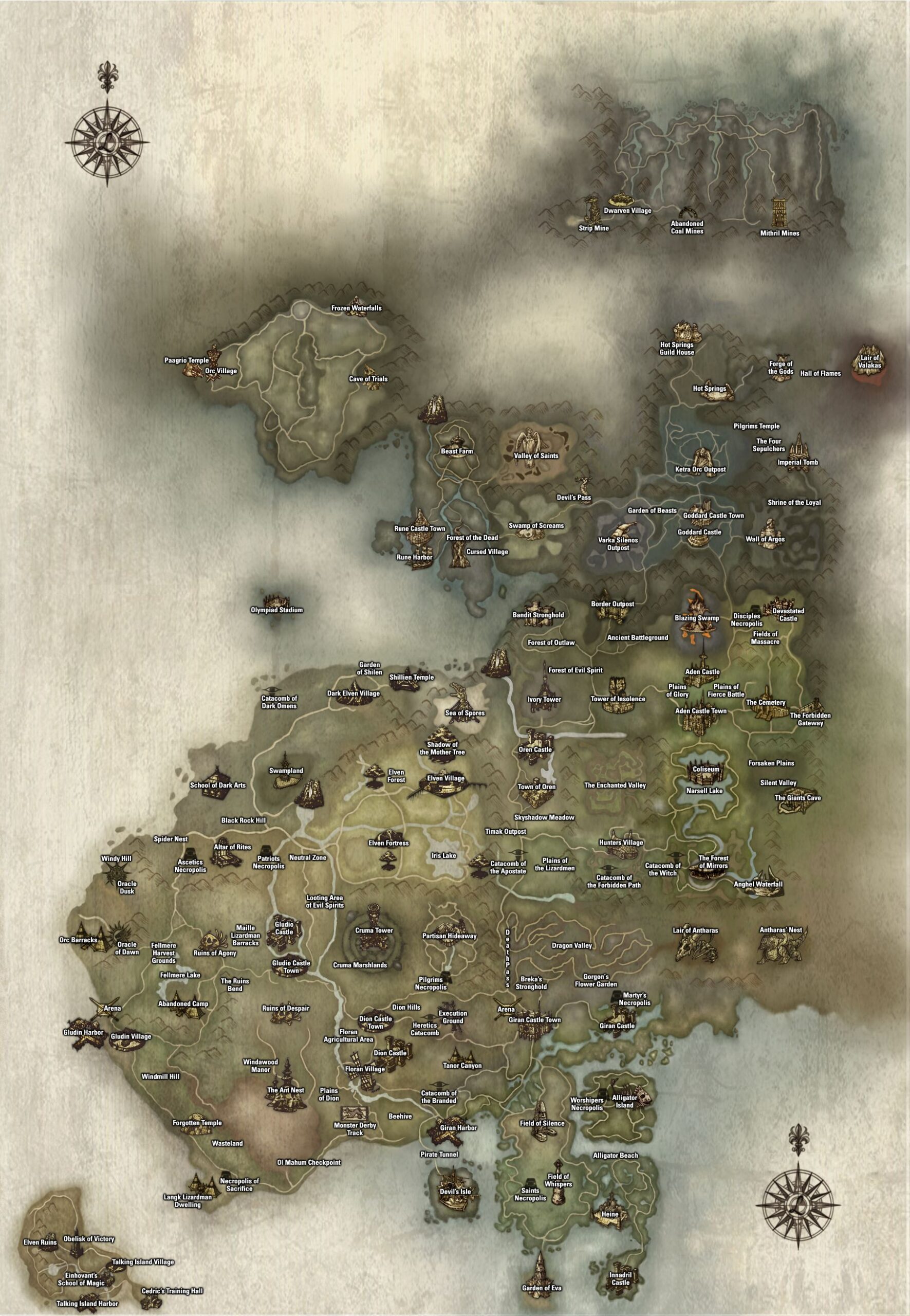 Карта Lineage 2 C4 (Chronicle 4)