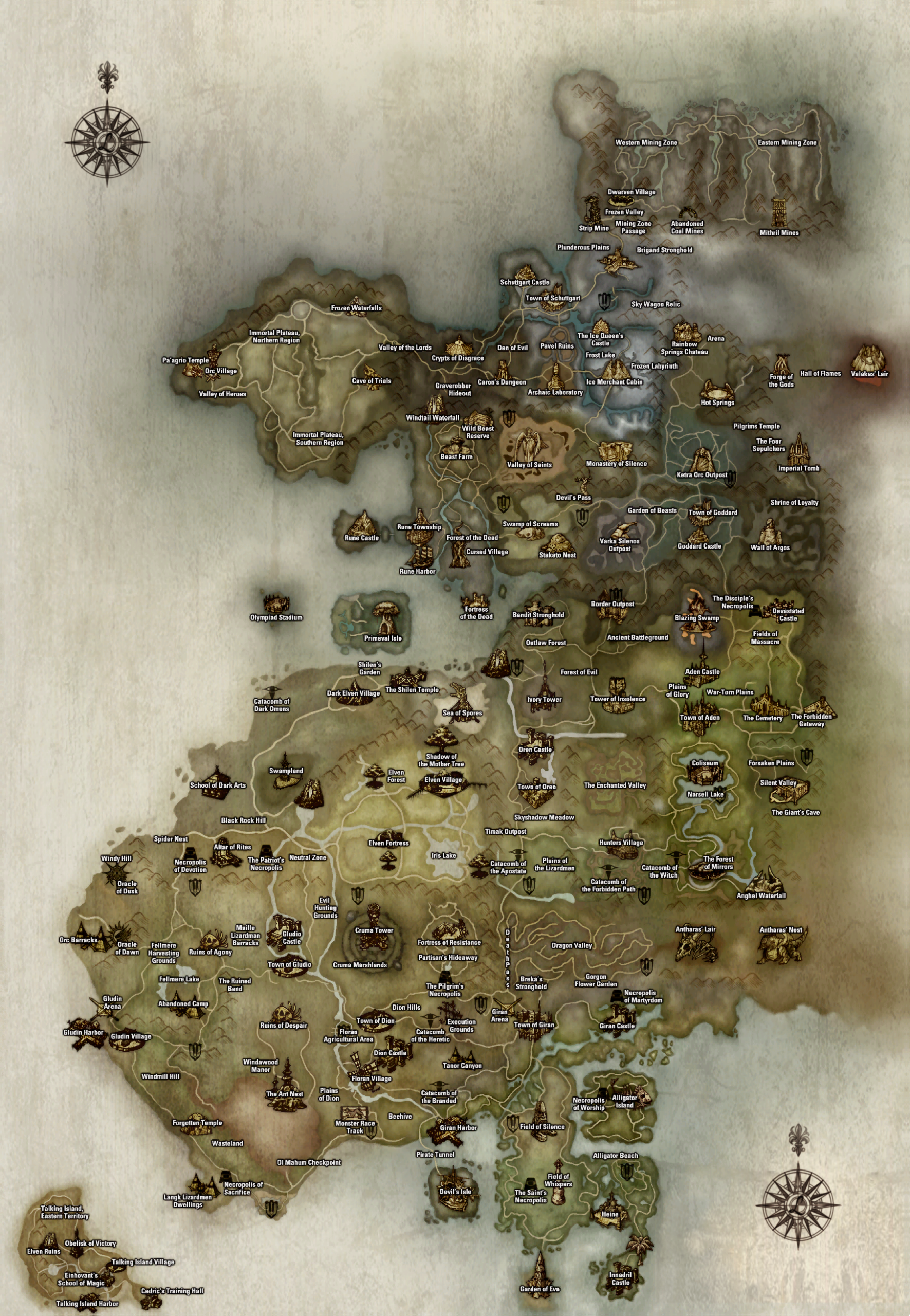 Карта Lineage 2 Interlude
