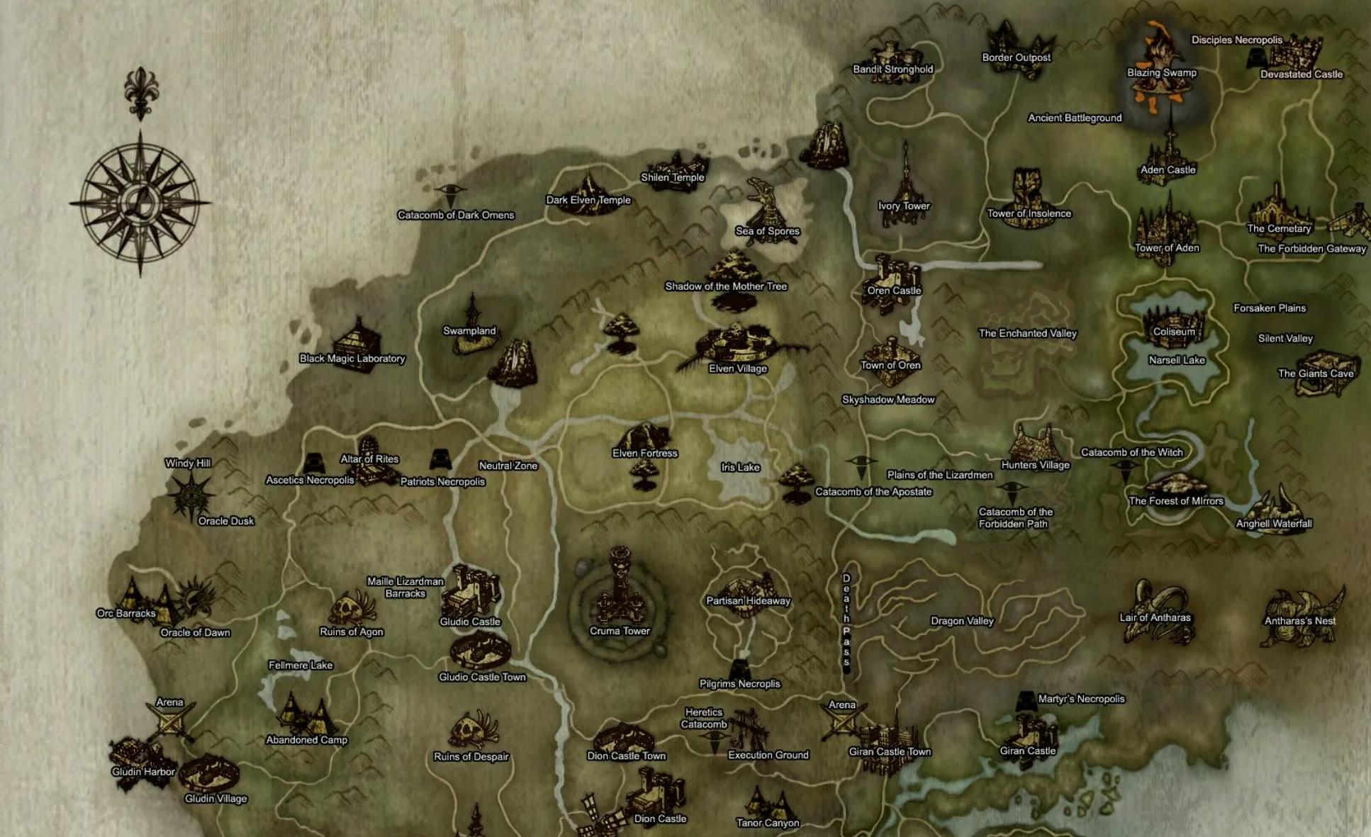 Карты Lineage 2 все хроники